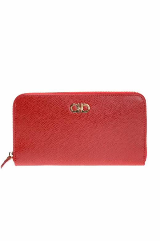 SALVATORE FERRAGAMO 女士红色皮革长款钱包 22-C882-674601 商品图0