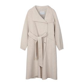 羊绒大翻领系腰带大衣