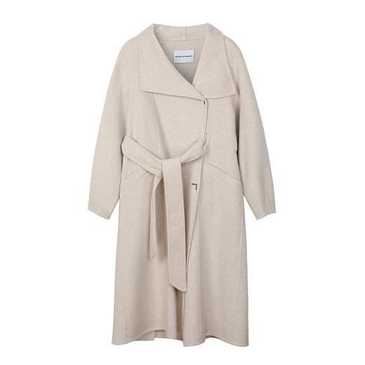 羊绒大翻领系腰带大衣 商品图0