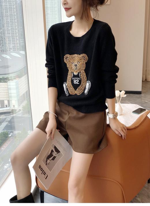 女小熊珠片套头297 商品图0