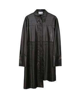 不对称压褶连衣裙