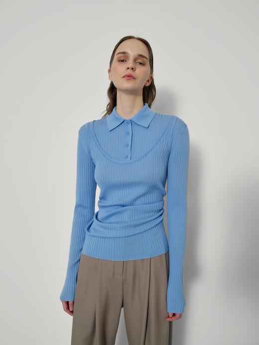 假两件衬衫针织上衣 商品图1