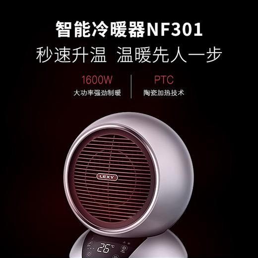 莱克(LEXY)暖风机电暖器电暖气 办公室卧室家用取暖器电暖风台式 冷暖两用NF301 银色 商品图3