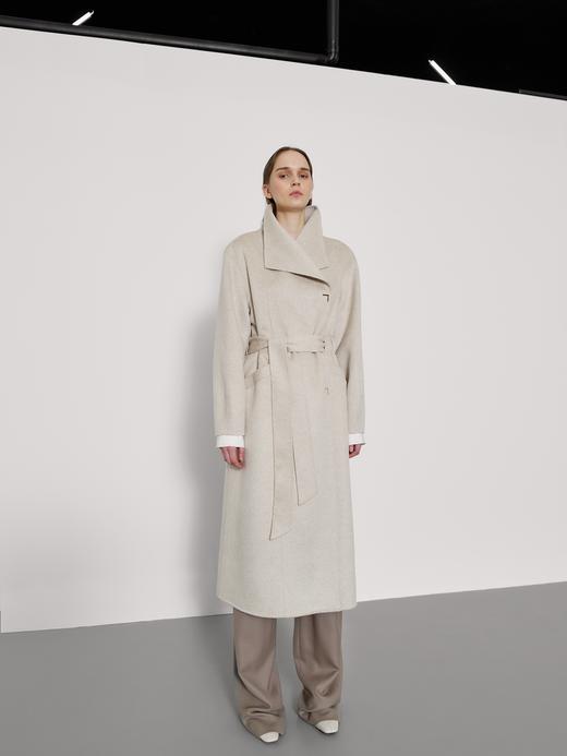 羊绒大翻领系腰带大衣 商品图2