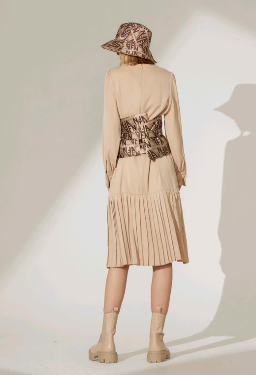 斜门襟压褶连衣裙 商品图3