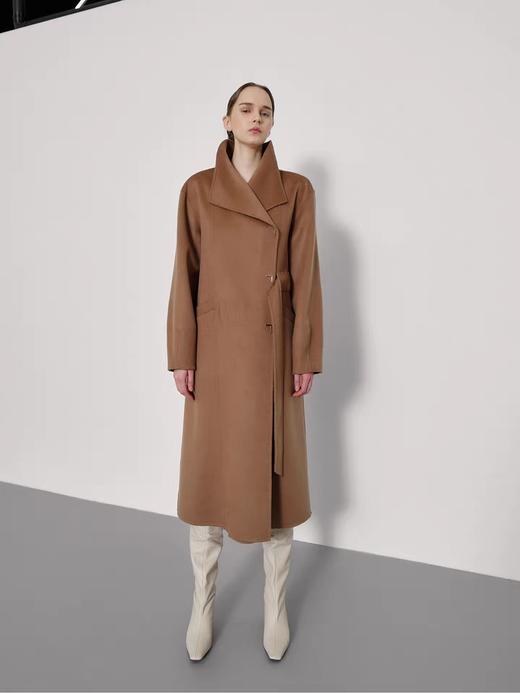 羊绒大翻领系腰带大衣 商品图2