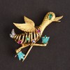 独角鹿西洋古董珠宝首饰法国黄金镶嵌宝石小鸭造型胸针 商品缩略图0