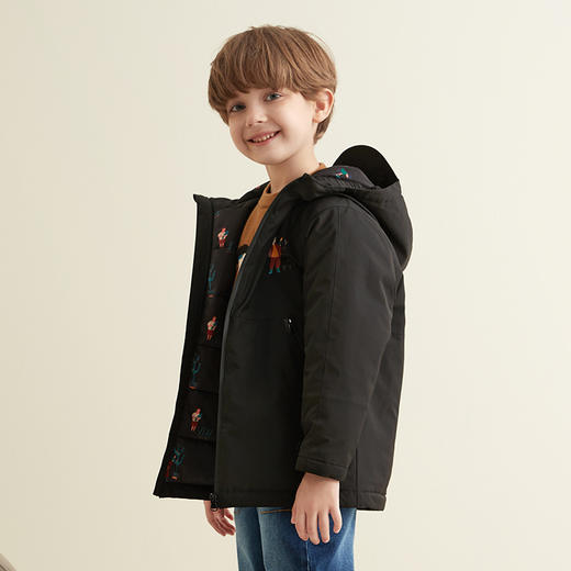 【玉米图案连帽保暖棉服】mettekids童装新品男童外套连帽防风保暖棉服 商品图4