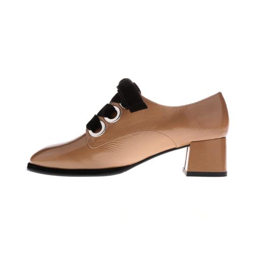 sheme 时尚袋鼠漆皮深口方跟丝绒系带乐福鞋 商品图9