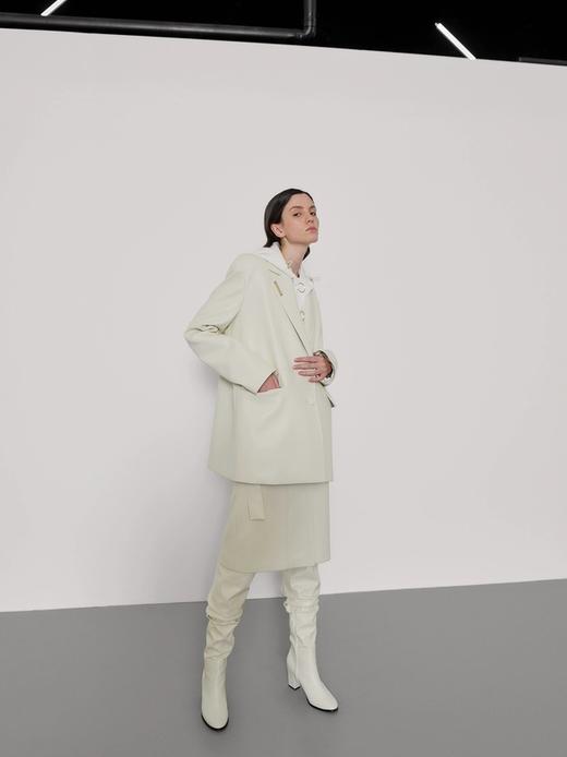 简约直筒皮西服 商品图1