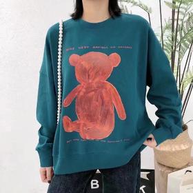 女小熊印花卫衣1050