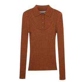 假两件衬衫针织上衣