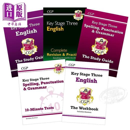 预售 CGP英国教辅5册 小学六年级英语基础综合训练自学指南套装 KS3 English 英文语法 含电子书 练习含答案 11-14岁 商品图0