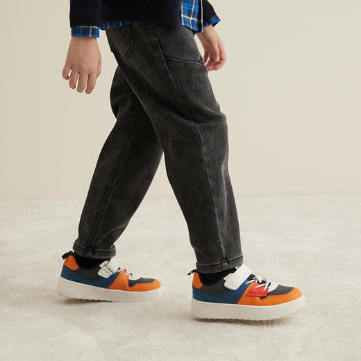 【加厚加厚拼接黑色牛仔裤】mettekids秋冬童装休闲裤时尚拼接加厚加绒保暖裤 商品图2