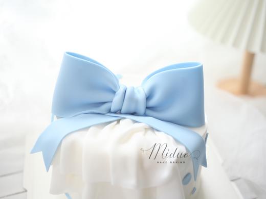 女生蛋糕 翻糖蝴蝶结 天蓝色 甜美裙边 小红书网红款 商品图1