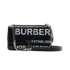 BURBERRY 巴宝莉 Lola - 小号 Horseferry 印花绗缝萝纳包 女单肩包 黑色 8021619 A1189