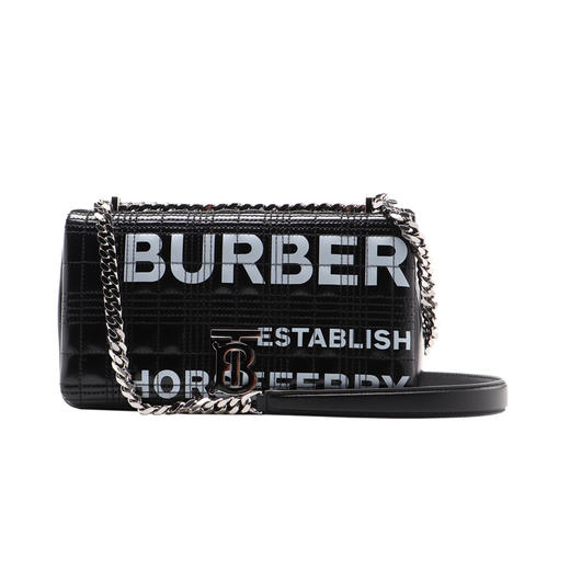 BURBERRY 巴宝莉 Lola - 小号 Horseferry 印花绗缝萝纳包 女单肩包 黑色 8021619 A1189 商品图0