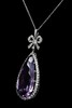 独角鹿西洋古董珠宝首饰法国美好时代铂金镶嵌紫水晶钻石吊坠项链 商品缩略图1
