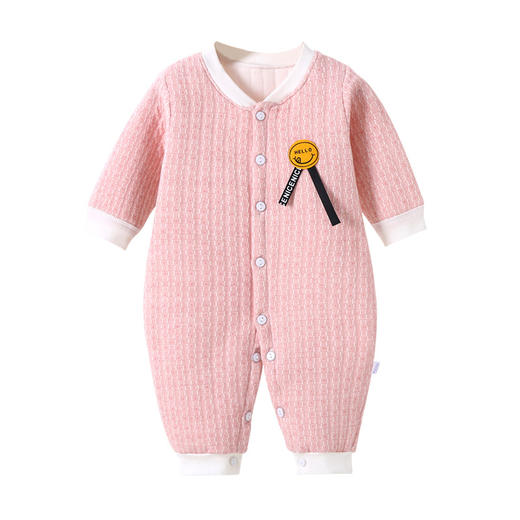 【优质好棉 透气吸汗】婴儿连体衣春秋保暖薄棉宝宝棉质哈衣新生儿衣服简约爬服 商品图3