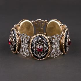 独角鹿西洋古董法国FROMENT MEURICE黄金纯银石榴石珐琅手链手镯