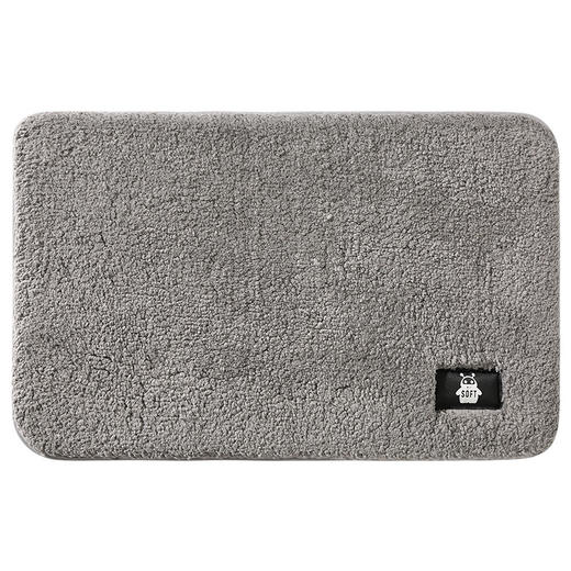 大江茸绒地垫熔岩灰50*60纯色高毛加厚家用卧室门口浴室防滑垫吸水地毯 商品图0