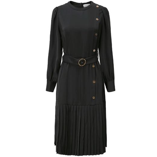 斜门襟压褶连衣裙 商品图0