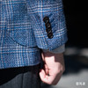 Stylbiella 澳洲美丽诺羊毛蓝色格纹全麻衬单西 商品缩略图5