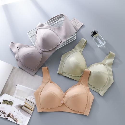 黛唯梵乳胶无钢圈前开扣哺乳文胸聚拢背心式孕妇哺乳期胸罩内衣大胸薄款 商品图3
