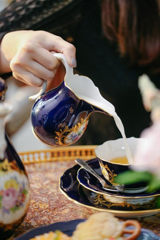 独角鹿西洋古董梅森瓷器钴蓝色釉咖啡壶奶壶糖罐杯碟盘下午茶套件 商品图2