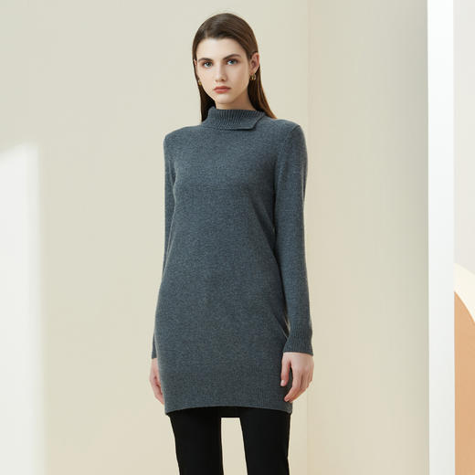 METTE羊绒世家21年女中长款针织100%山羊绒衫高领套头修身打底衫 商品图1