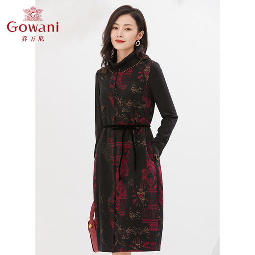 乔万尼秋冬新款绵羊毛连衣裙精致高级法式雕花设计EI4E500 商品图5