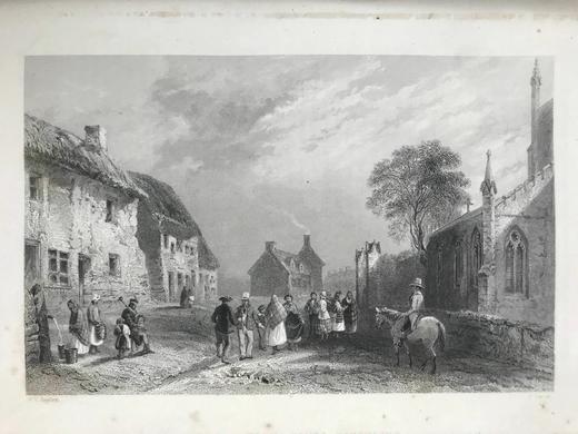 约19世纪后期 彭斯作品全集 近百幅版画插图 真皮精装16开 商品图11