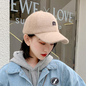 新款时尚韩国男女秋冬毛绒棒球帽女生韩版甜美可爱鸭舌帽百搭潮人弯檐保暖帽子
