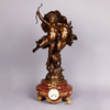 独角鹿西洋古董法国爱神铜鎏金镶嵌大理石底座青铜雕塑座钟摆件 商品缩略图0