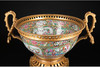 独角鹿西洋古董铜鎏金双耳底座嵌传统园邸人物中国广彩瓷潘趣酒碗 商品缩略图3
