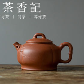 茶香记 紫砂壶 降坡泥 桥钮竹节壶 泡茶壶 文人气 雅致