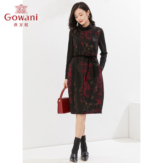 乔万尼秋冬新款绵羊毛连衣裙精致高级法式雕花设计EI4E500 商品图4