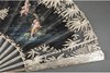 独角鹿西洋古董法国画师Lucie Boillat母贝扇骨手绘蕾丝扇面折扇 商品缩略图3