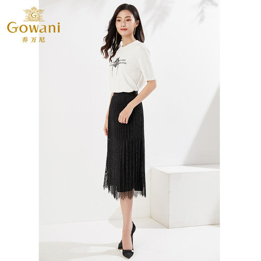 乔万尼秋冬新款半身裙百褶蕾丝设计EI4D518 商品图2