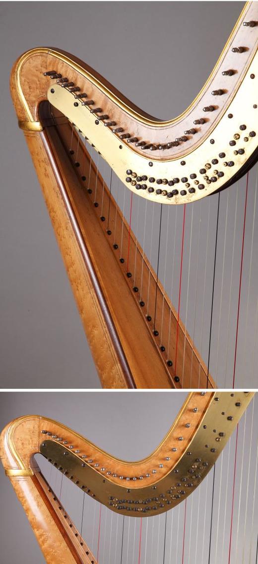 独角鹿西洋古董1889年法国Erard工坊签名出品枫木竖琴 商品图4