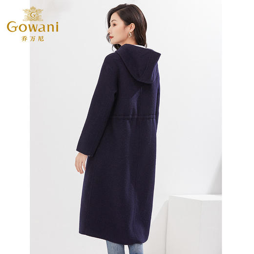 【绵羊毛】乔万尼秋冬新款绵羊毛大衣减龄连帽收腰保暖EI4A661 商品图4