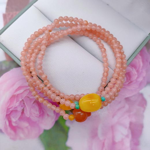 红纹石4圈蜜蜡手串 商品图1