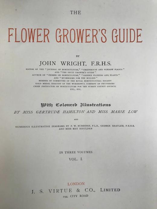 约20世纪早期 花卉种植者指南（全3卷） 45幅彩色版画与500余幅黑白版画插图 漆布精装16开 商品图3