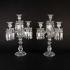 独角鹿西洋古董法国巴卡拉Medallion圆雕纹三枝头水晶烛台一对 商品缩略图0