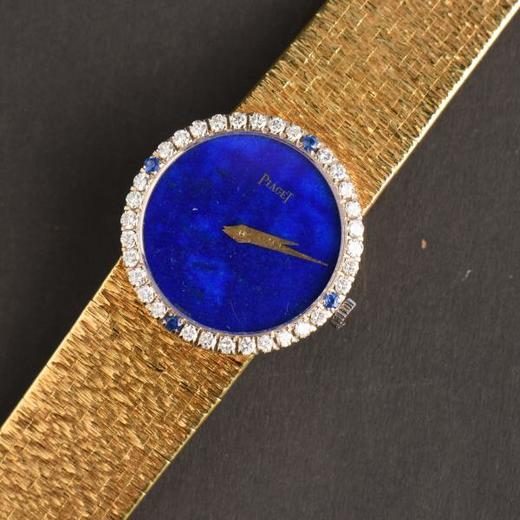 独角鹿西洋古董瑞士二手手表青金石18K金镶钻石蓝宝石机械女腕表 商品图3