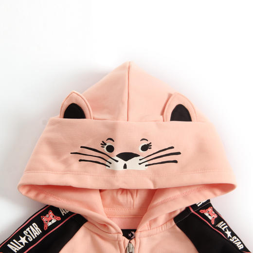 Converse/匡威女童装秋冬小老虎加绒连帽拉链开衫外套CV2142117 商品图2