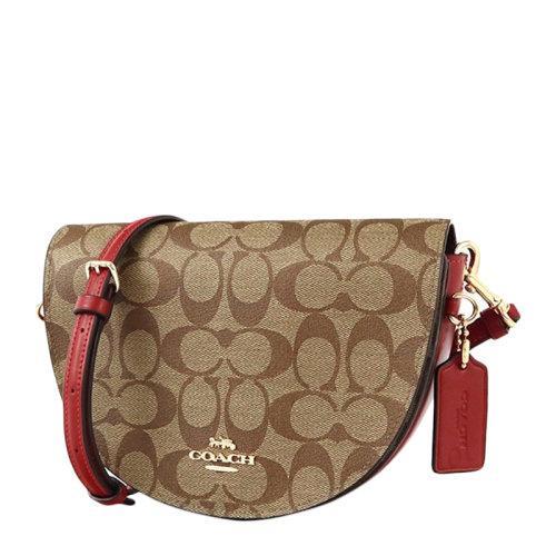 COACH/蔻驰 ELLEN系列女士PVC配皮磁扣封口外部开放式口袋可拆卸式皮带时尚单肩包斜挎包女包 C1430IMAA8 商品图5