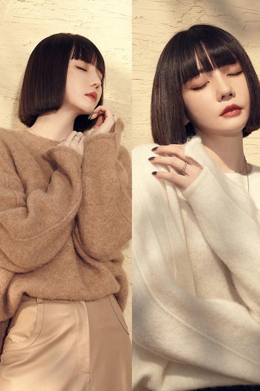 【年终福利/不退换】夕又米黑标 秘鲁婴驼毛南非幼马海毛强缩绒毛衣女冬 商品图0