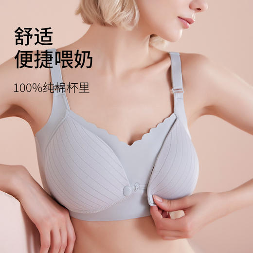 黛唯梵哺乳文胸聚拢月子哺乳产后棉质喂奶内衣胸罩怀孕期哺乳女夏季薄款 商品图2