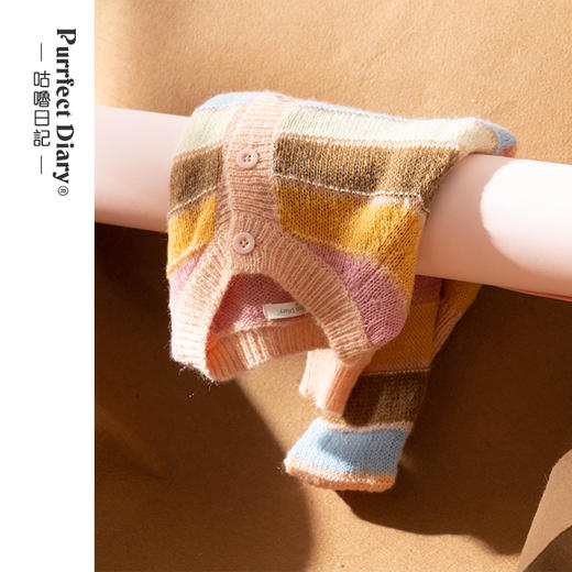 【15元专区】咕噜日记儿童彩虹色拼接条纹开衫QGX011 商品图0